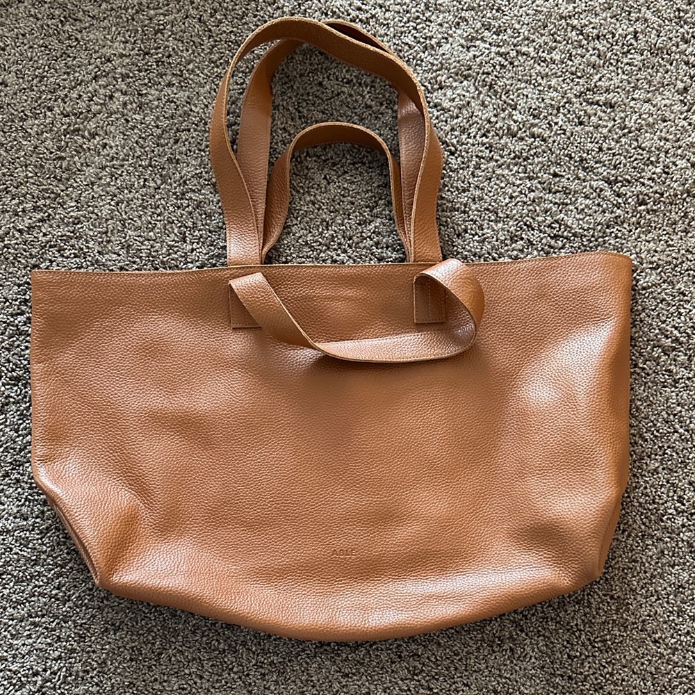 Able Tan Leather Tote Bag